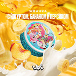 Жвачка с йогуртом, бананом и персиком